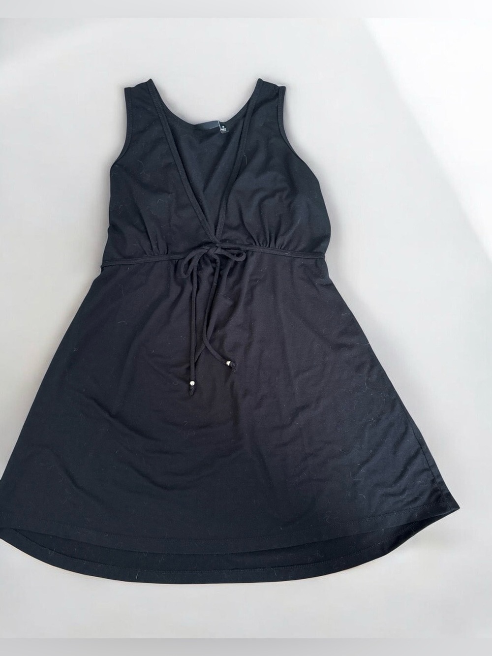 Apt. 9 Black Sleeveless V-Neck Tie-Waist Swim Cover Up Dress